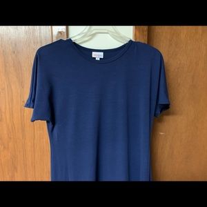 Lula Roe floor length, short sleeve dress.